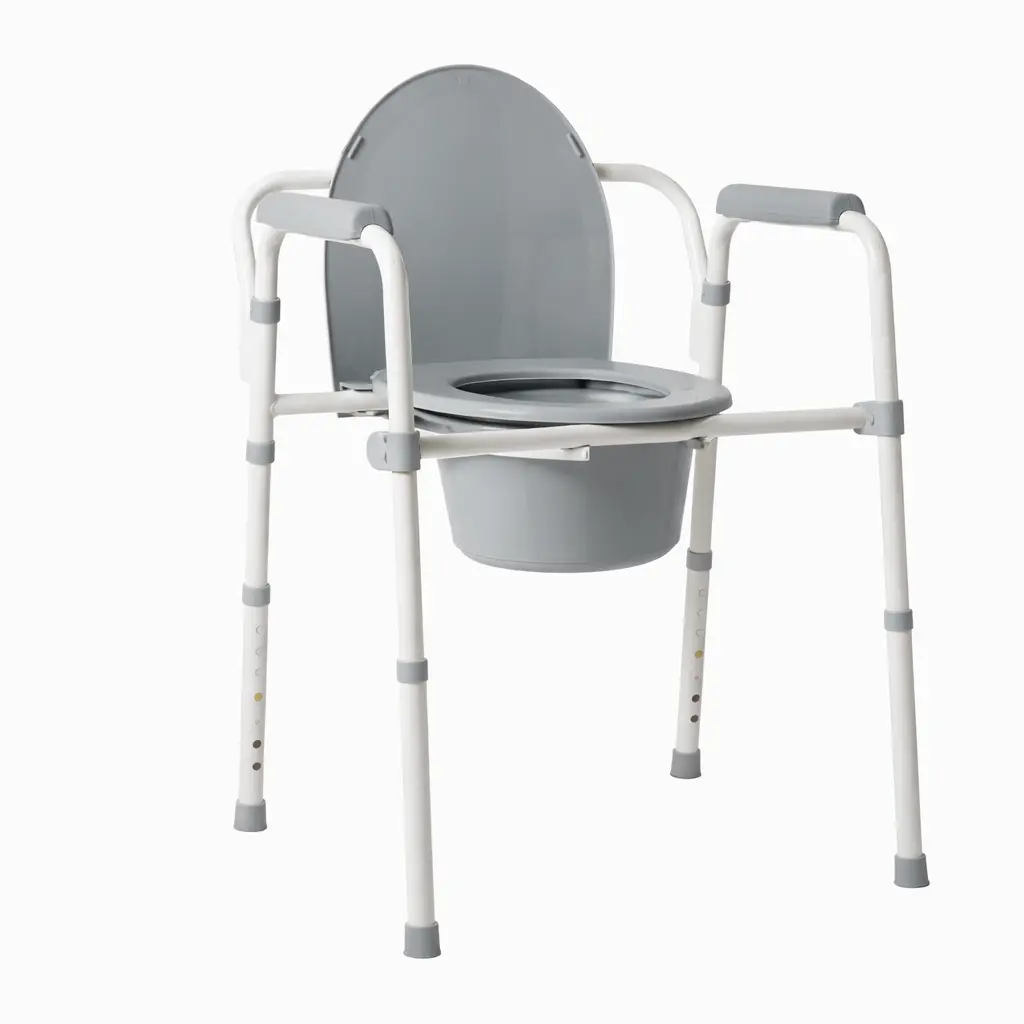 Silla WC 3 en 1 Plegable – Baño Portátil, Alza WC y Marco de Seguridad